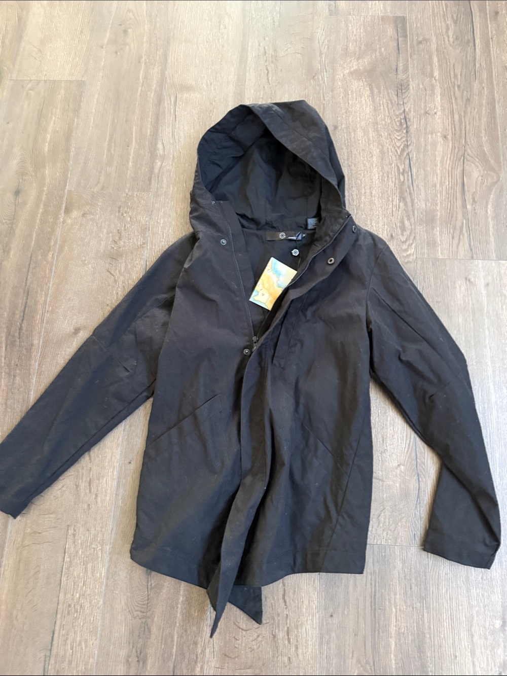 Black Hooded Lightweight Jacket